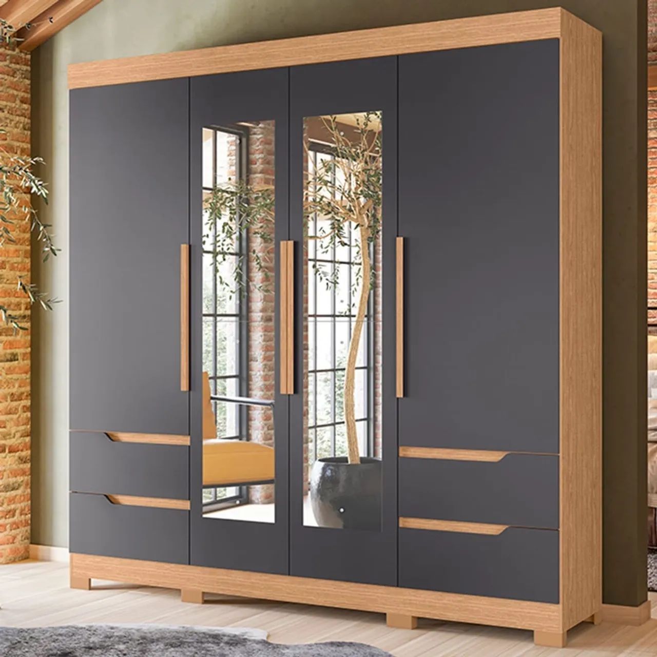 Guarda Roupa vivace espaçoso casal com espelho e gavetas perfeito ?