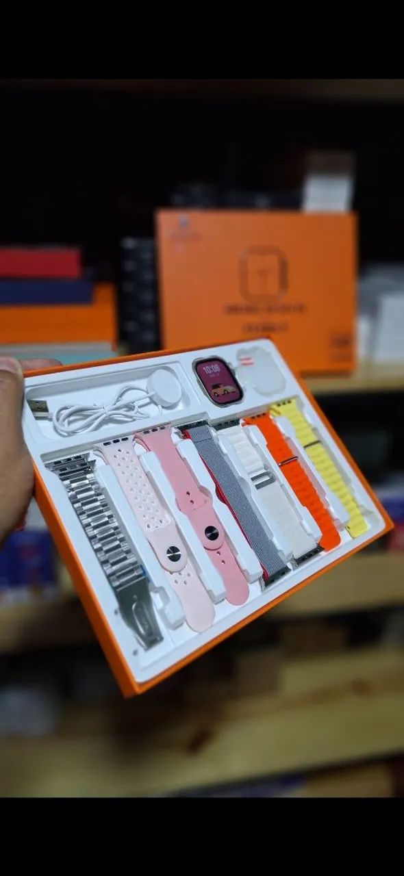 Smartwatch s100 Completo 7 em 1 kit 7 Pulseiras - Foto 2