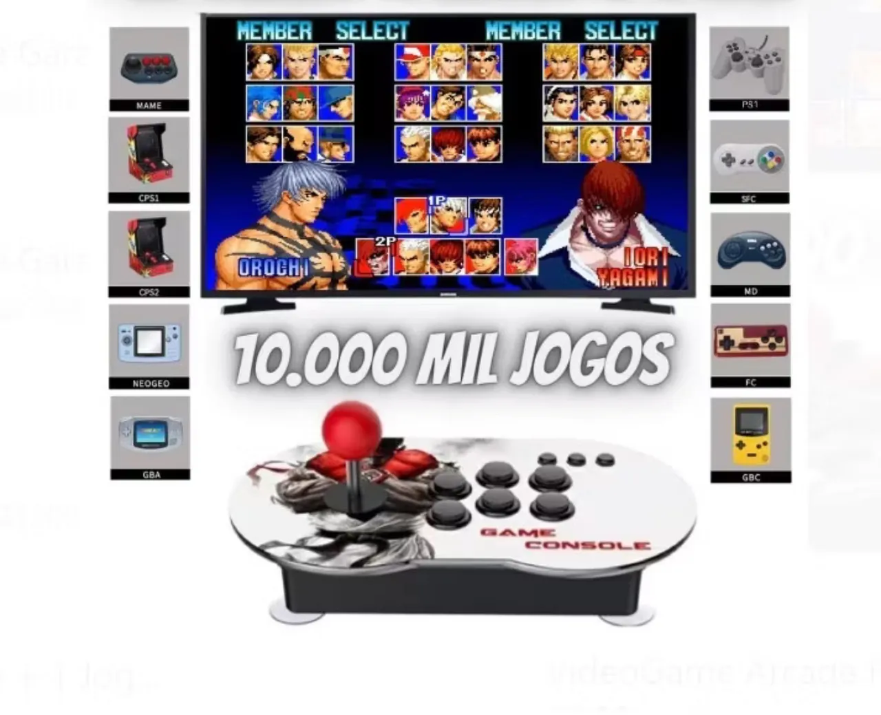Console Arcade duplo 10.000 Jogos - Diversão Garantida!