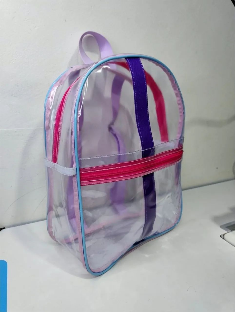 Mochila Transparente Colorida - Foto 2