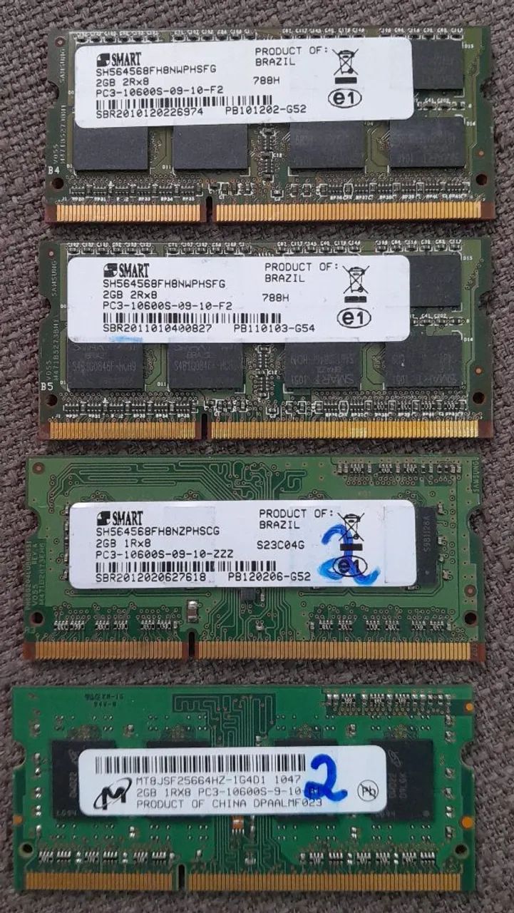 Memória de 2 gb DDR 3 para notebooks 