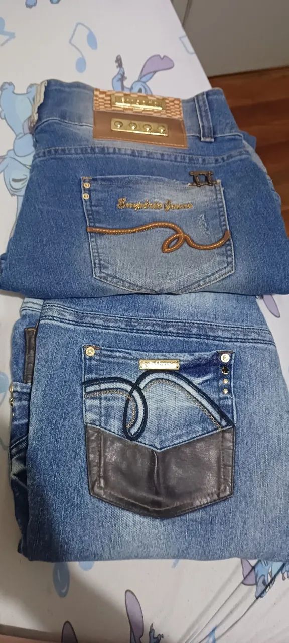 2 calça Jeans Feminino - Com Detalhes tamanho 52