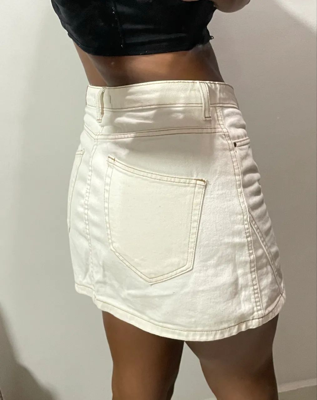 saia jeans clara com botões renner - Foto 4