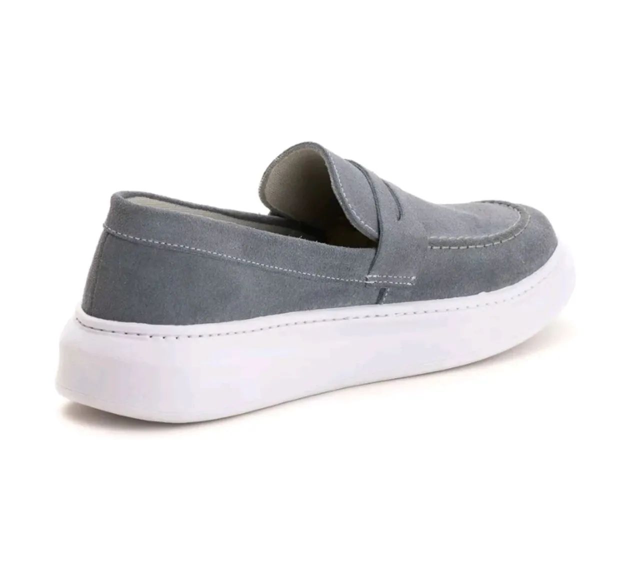 Sapatênis Loafer Cinza Casual e Azul.  - Foto 3