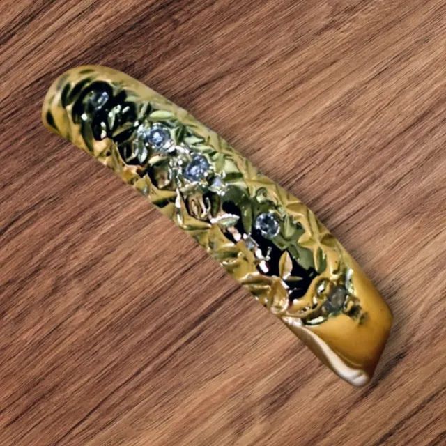 Anel Bombê de Ouro Amarelo Com Diamantes - Foto 3