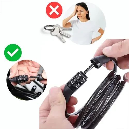 Corrente Cadeado Para Bicicleta Moto Trava Tranca C/ Segredo - Foto 3