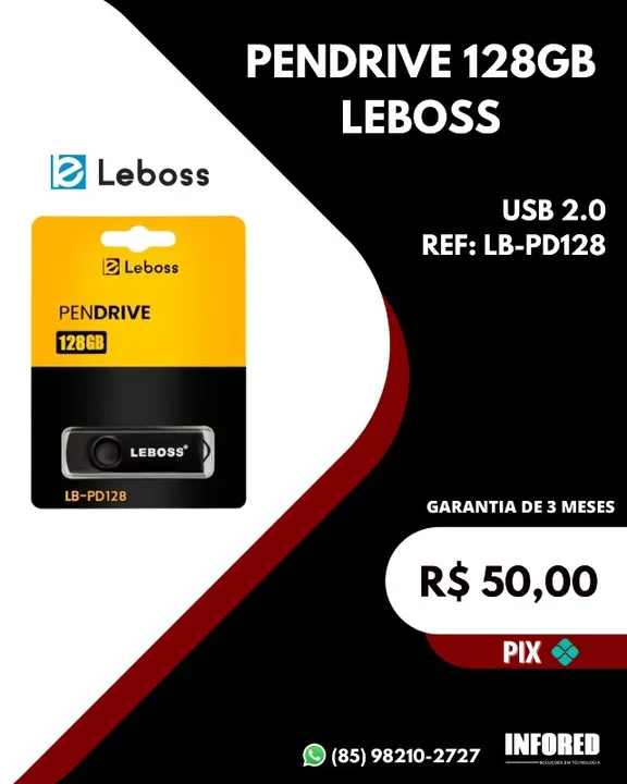 Pendrive 128gb Leboss LB-PD128