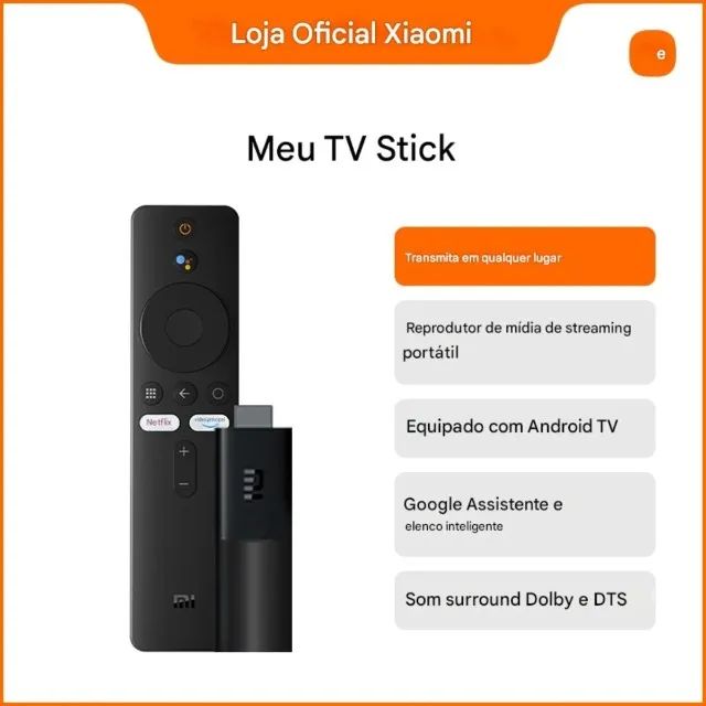 Xiaomi Mi Tv Stick Televisão Full Hd 8gb Controle Por Voz - Loja Coimbra Computadores - Foto 4