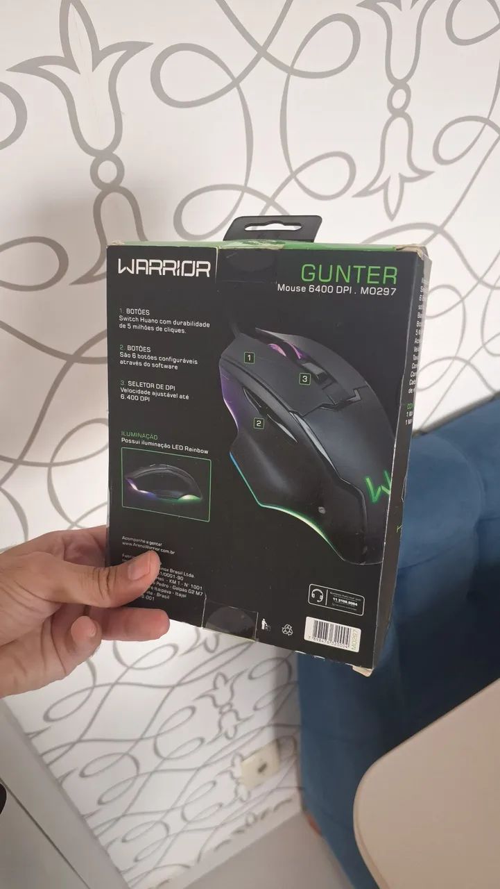Mouse Gamer Warrior Gunter 6400 DPI - M0297