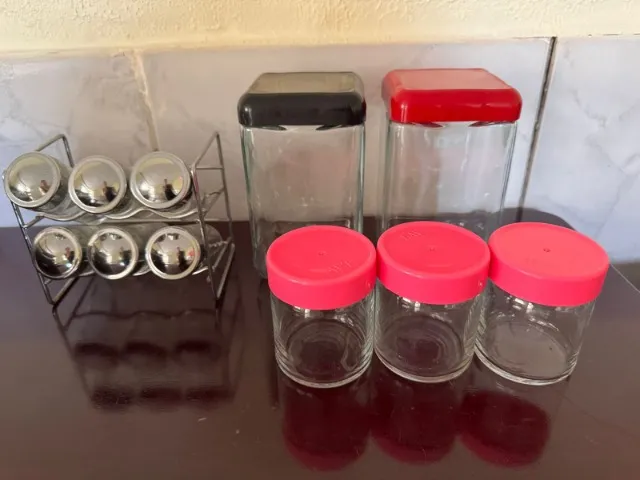 Kit Jogo Porta Temperos e Potes de Vidro