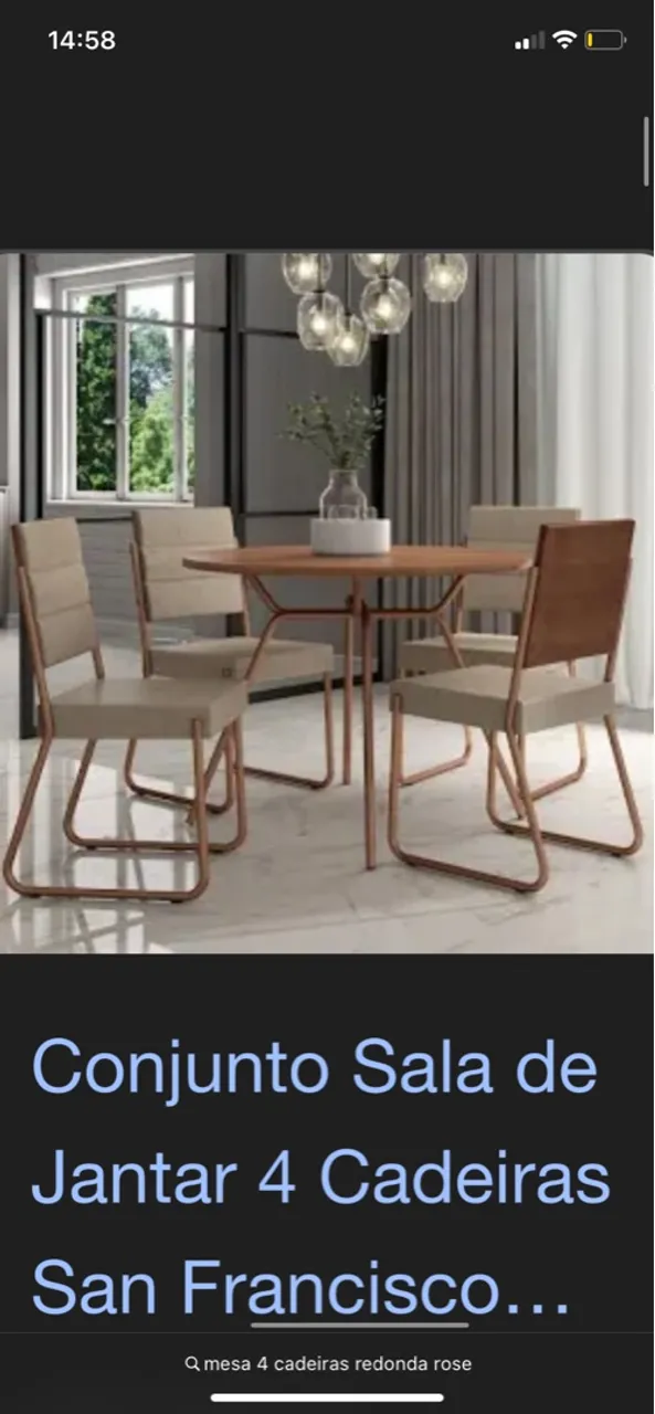 Conjunto Sala de Jantar 4 Cadeiras San Francisco