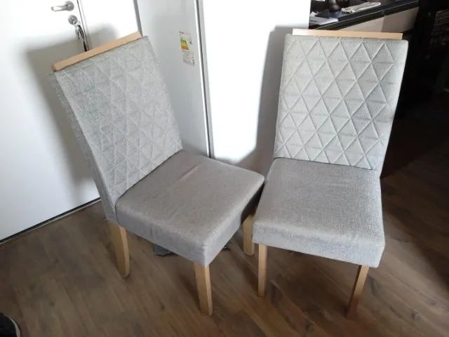 Cadeira de jantar estofada s/ braços em Tecido Cinza 100 cm x 50 cm x 58 cm - Foto 2