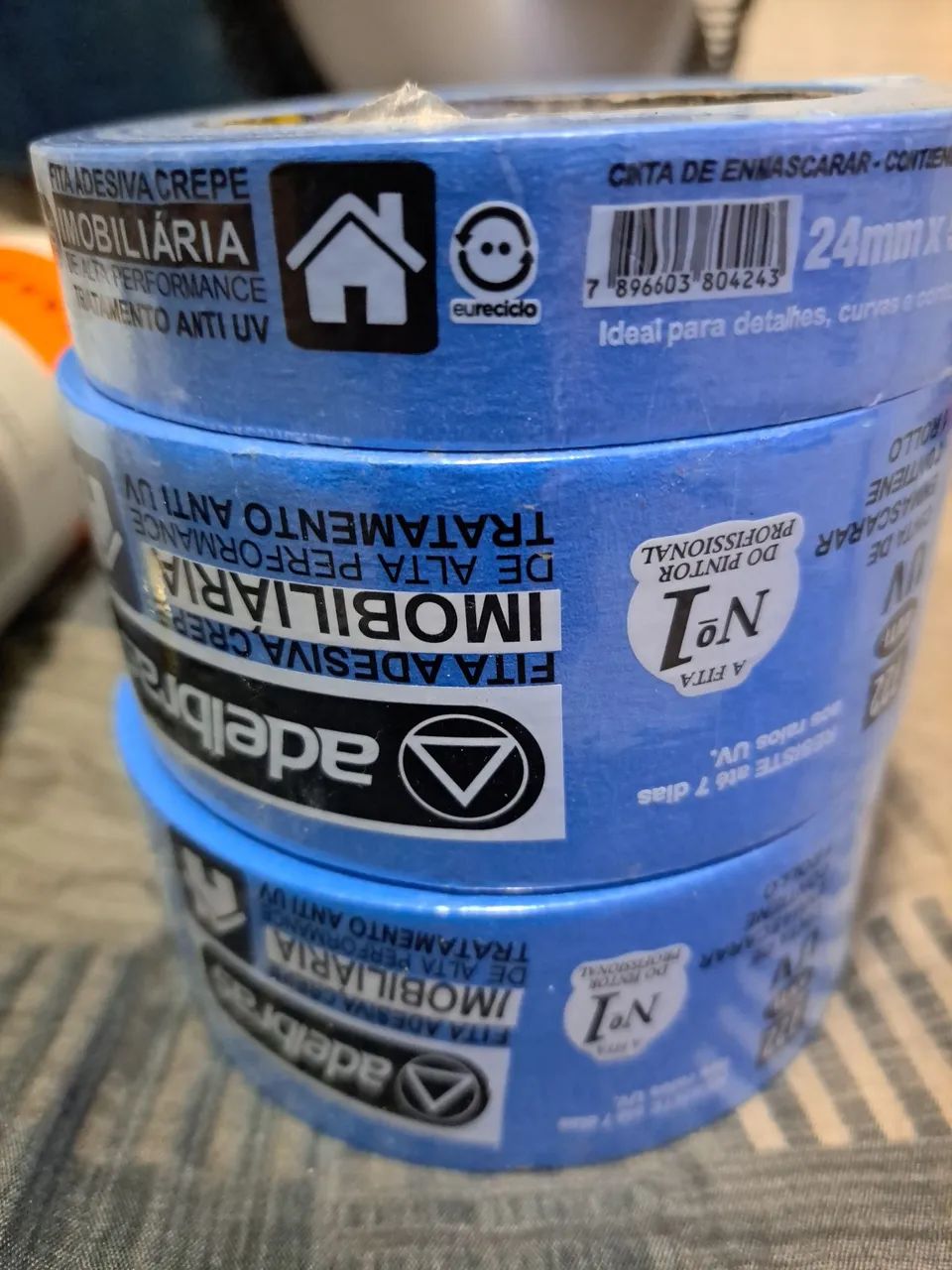 Água raz, fita crepe e PU branco pata vedação - Foto 2