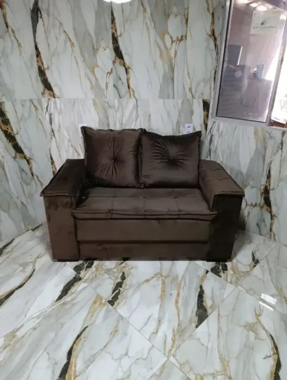 Sofá 2 e 3 lugares Barcelona Marrom - Foto 2
