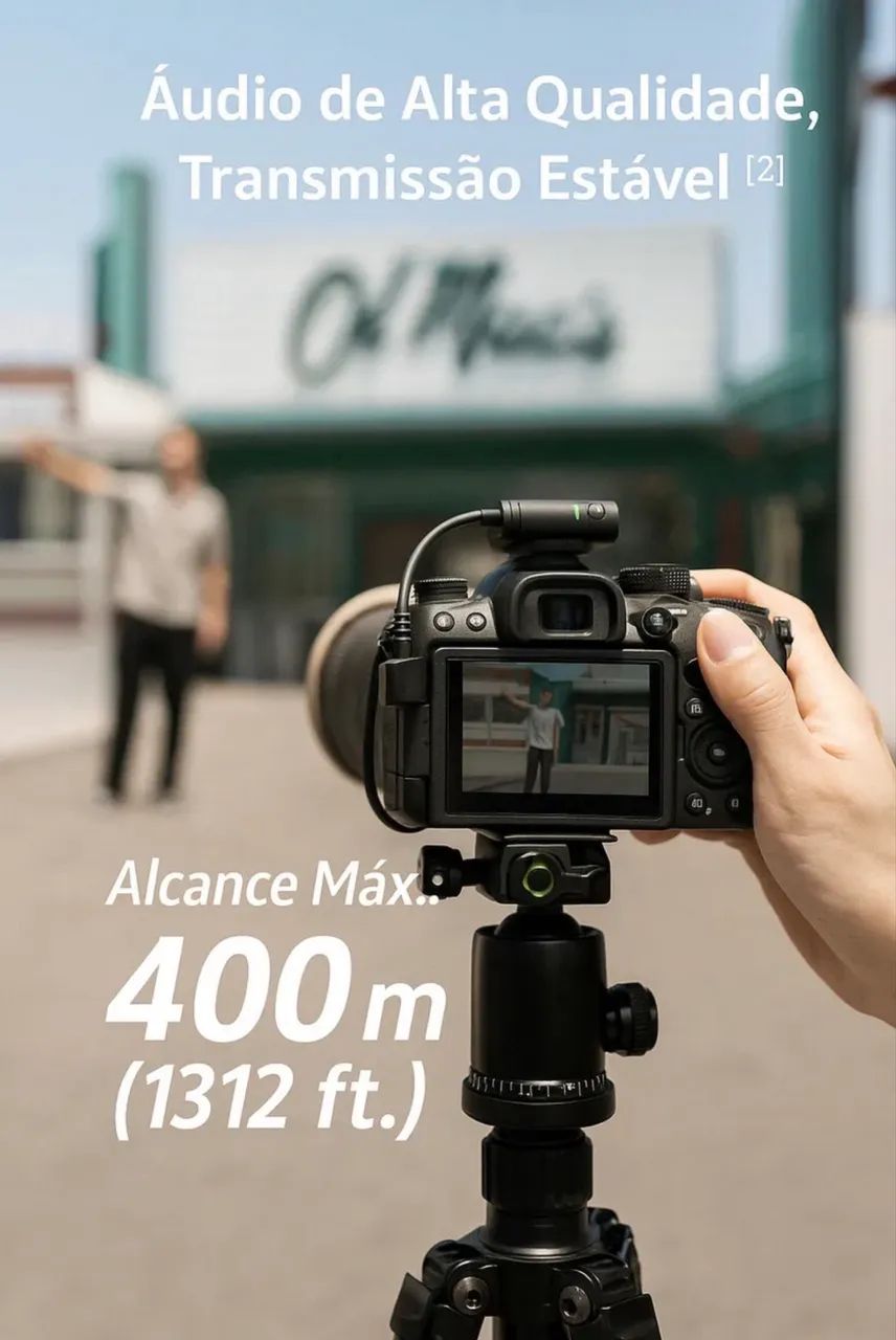 Microfone Sem Fio Dji Mic Mini Duplo Para Câmera E Smartphone Cor Preto - Foto 2