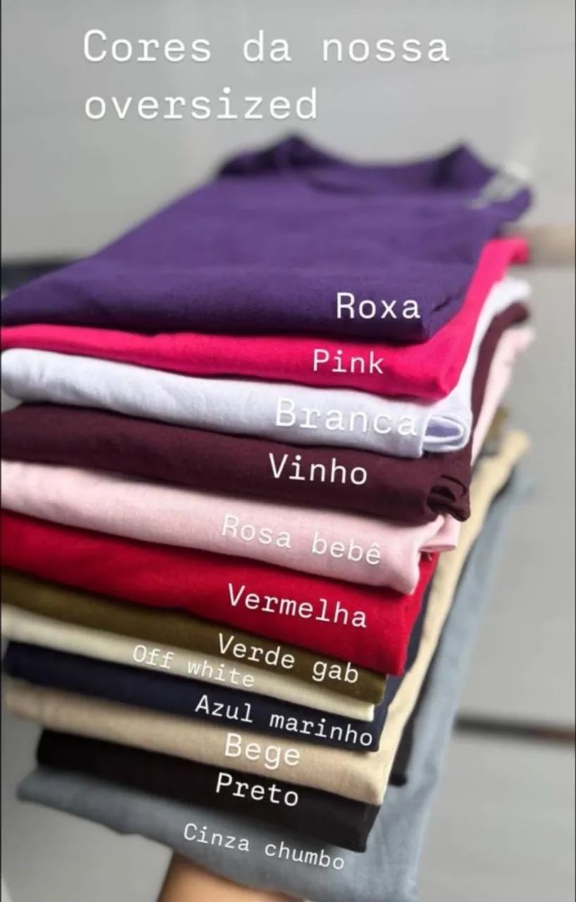 Camisas Oversized em Várias Cores kit com 3 por 99,99