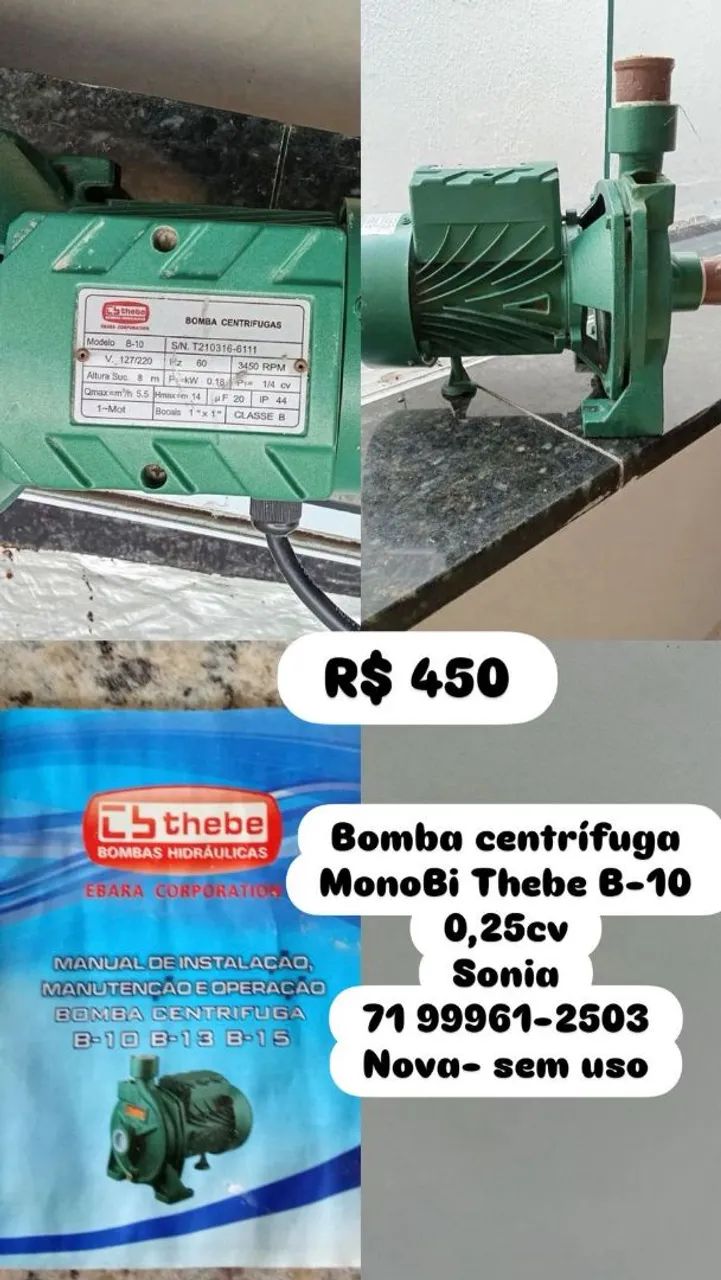 Bomba Centrífuga Thebe 0,25 cv - Foto 4