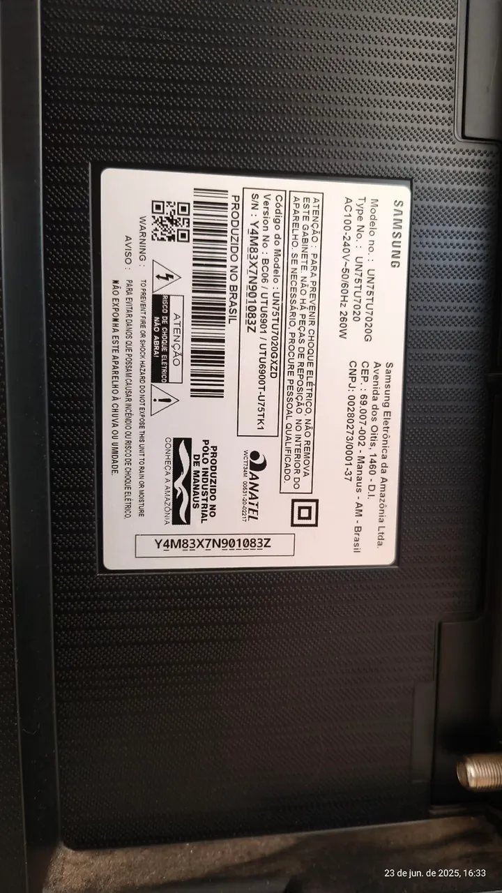 Tv Samsung 75 3500,00