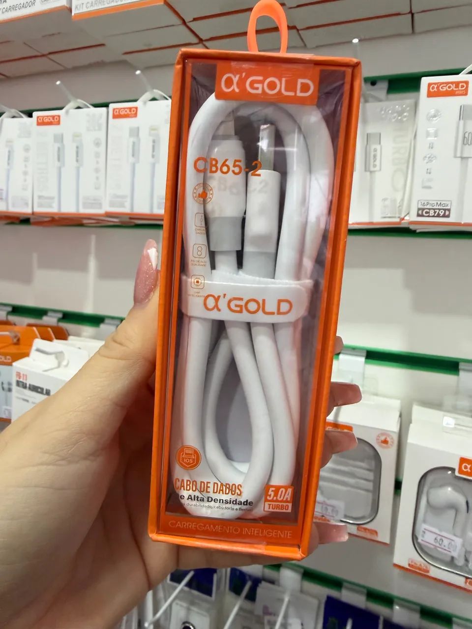 Cabo USB para iPhone fio grosso de alta qualidade reforçado 