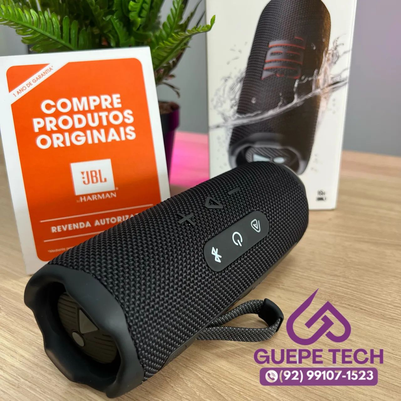 FLIP 7 CAIXA DE SOM JBL - LACRADA E ORIGINAL POTÊNCIA DE 25W Woofer / 10W TWEETER