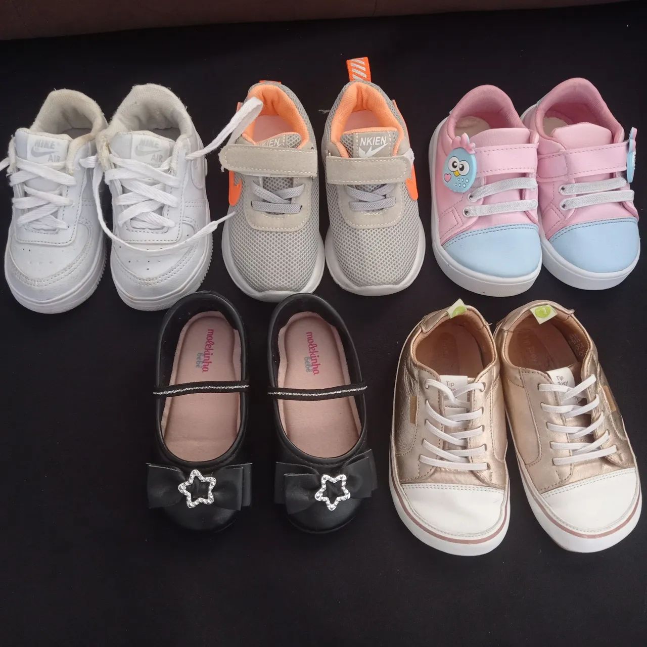 Kit de Sapatos Infantis - 5 pares - Número 22/23