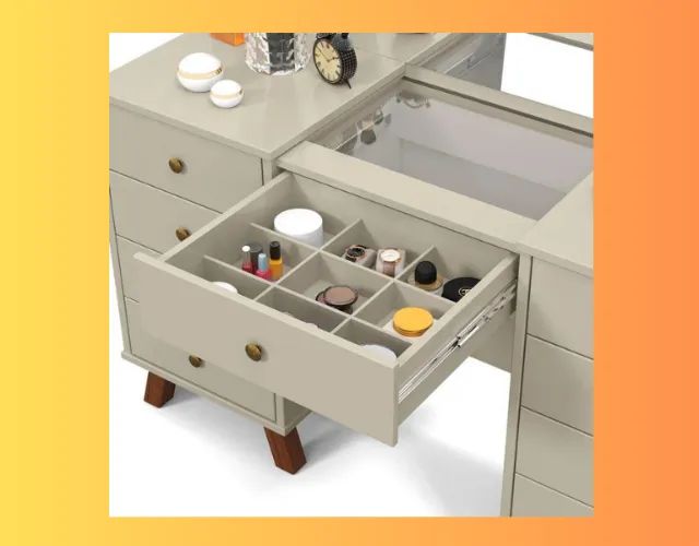 Penteadeira com 9 Gavetas Banqueta e Led (SUPER PROMOÇÃO PEGUE E LEVE) - Foto 2