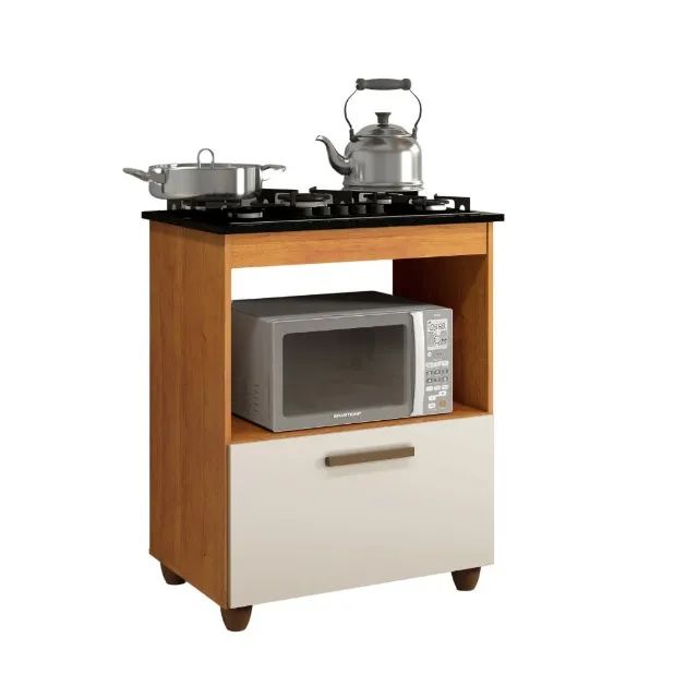 Armário para cooktop 4 bocas - cinamomo com off - Foto 5