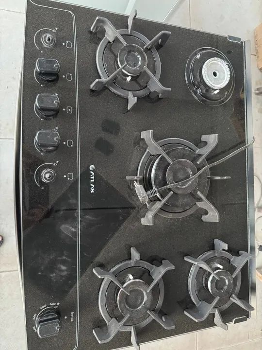 Fogao 5 Bocas Atlas Agile Up Glass Com Mesa De Vidro E Acendimento Automatico - Foto 5