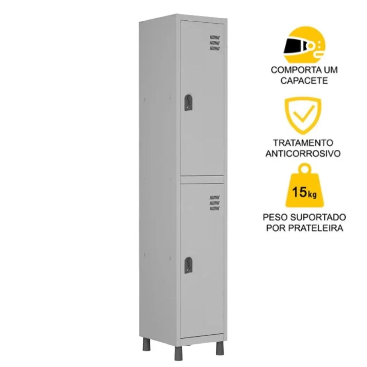 Roupeiro de Aço com 02 PORTAS GRANDES - 1,84×0,32×0,35m