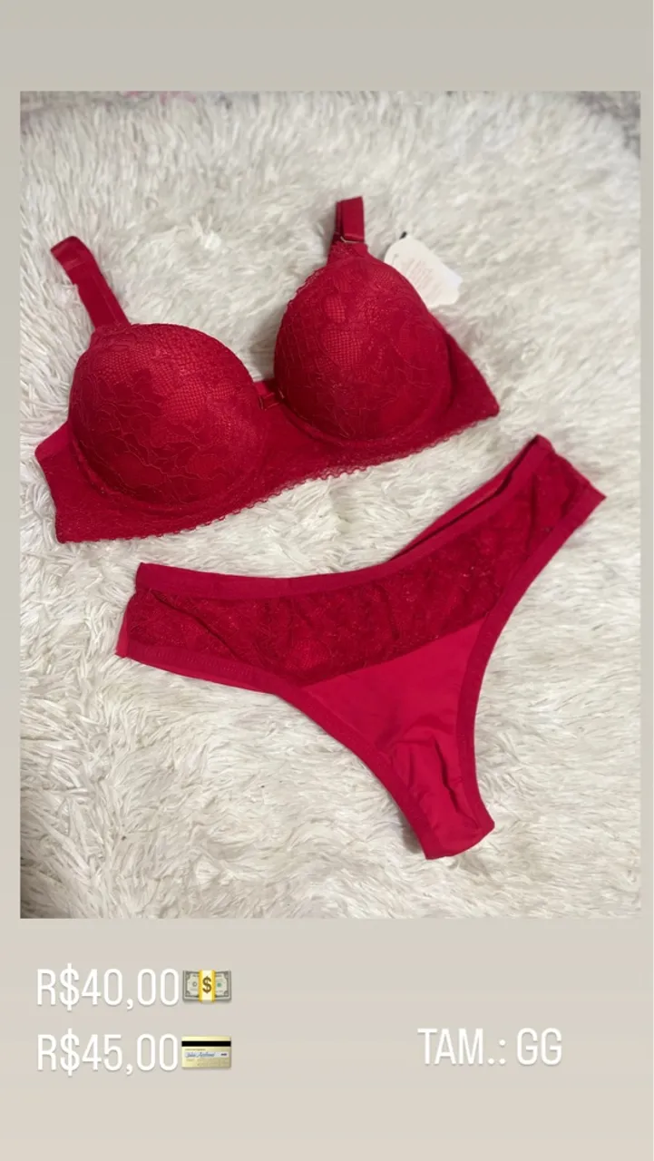 Conjunto lingerie P ao GG