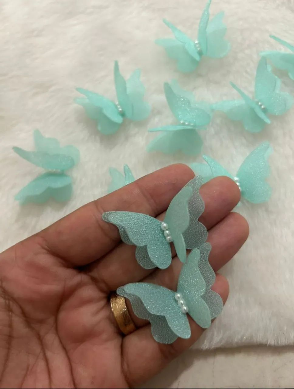 Dupla de Borboleta em Organza para Ornamentação  - Foto 2