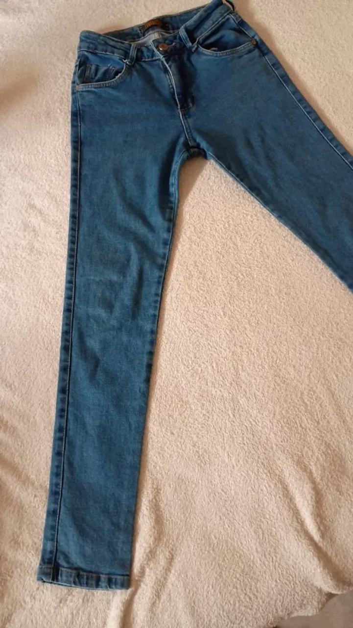 Calça Jeans Skinny Azul Claro Feminina