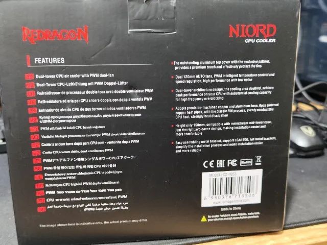 AIRCOOLER CPU REDRAGON NIORD COM DUAS TORRES E DUAS FANS PRETO - Foto 4