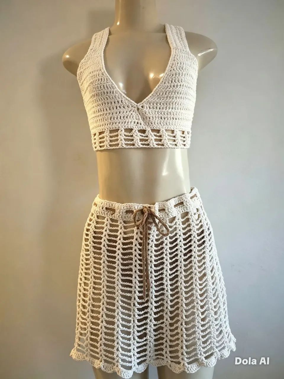 Conjunto de crochê artesanal 100%algodao