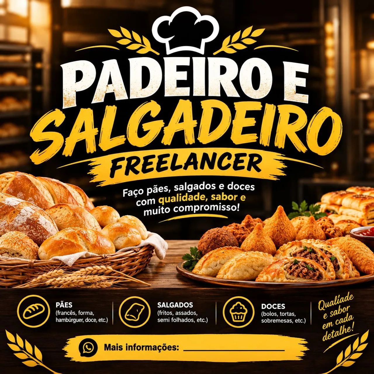 Padeiro e salgadeiro freelancer 