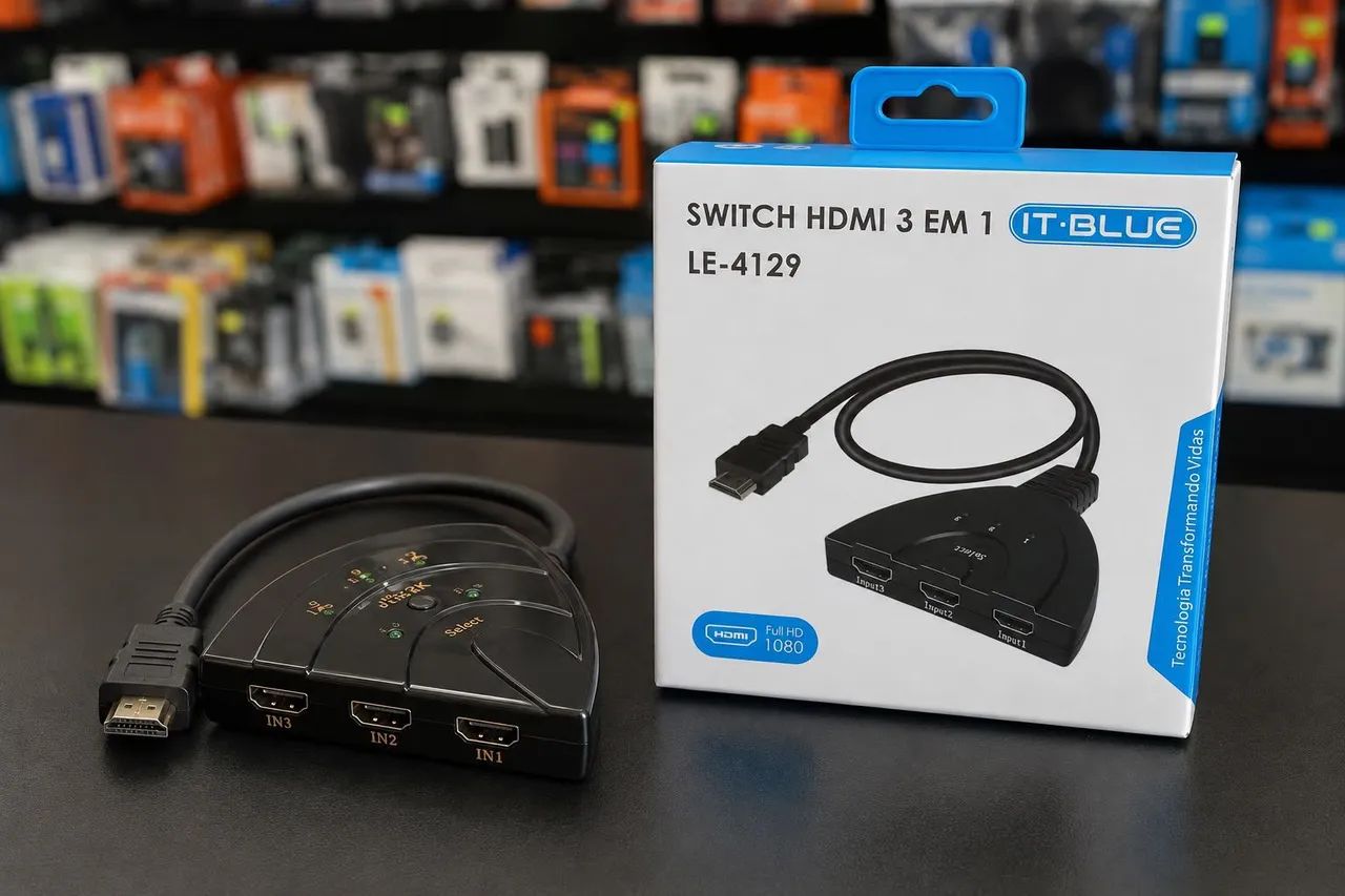 Switch HDMI 3 em 1 4K com Seletor IT-Blue - Foto 2
