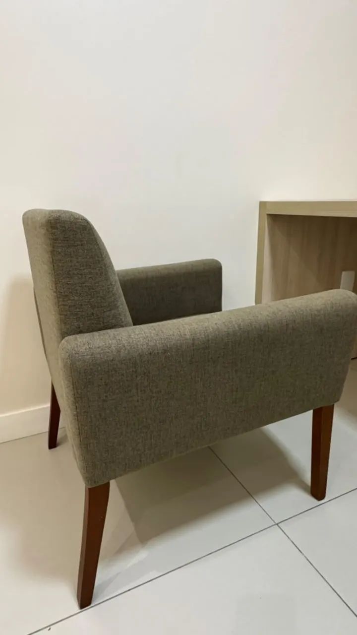 Poltrona Tok&Stok em linho marrom - Foto 4
