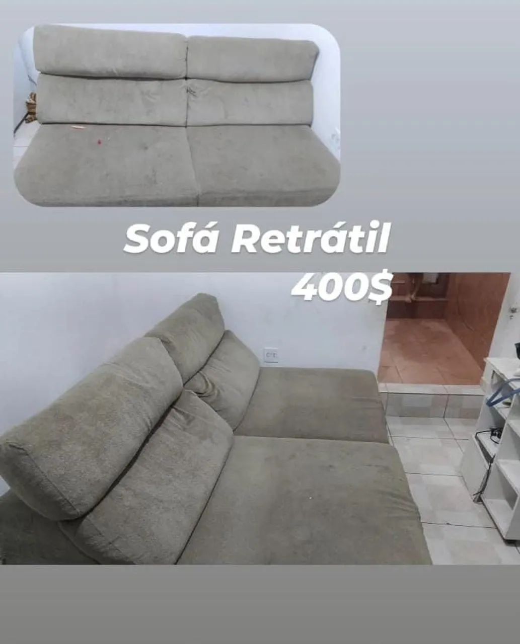 Estou vendo o sofá pois estou de mudança e não consigo levar, so precisae de limpeza.