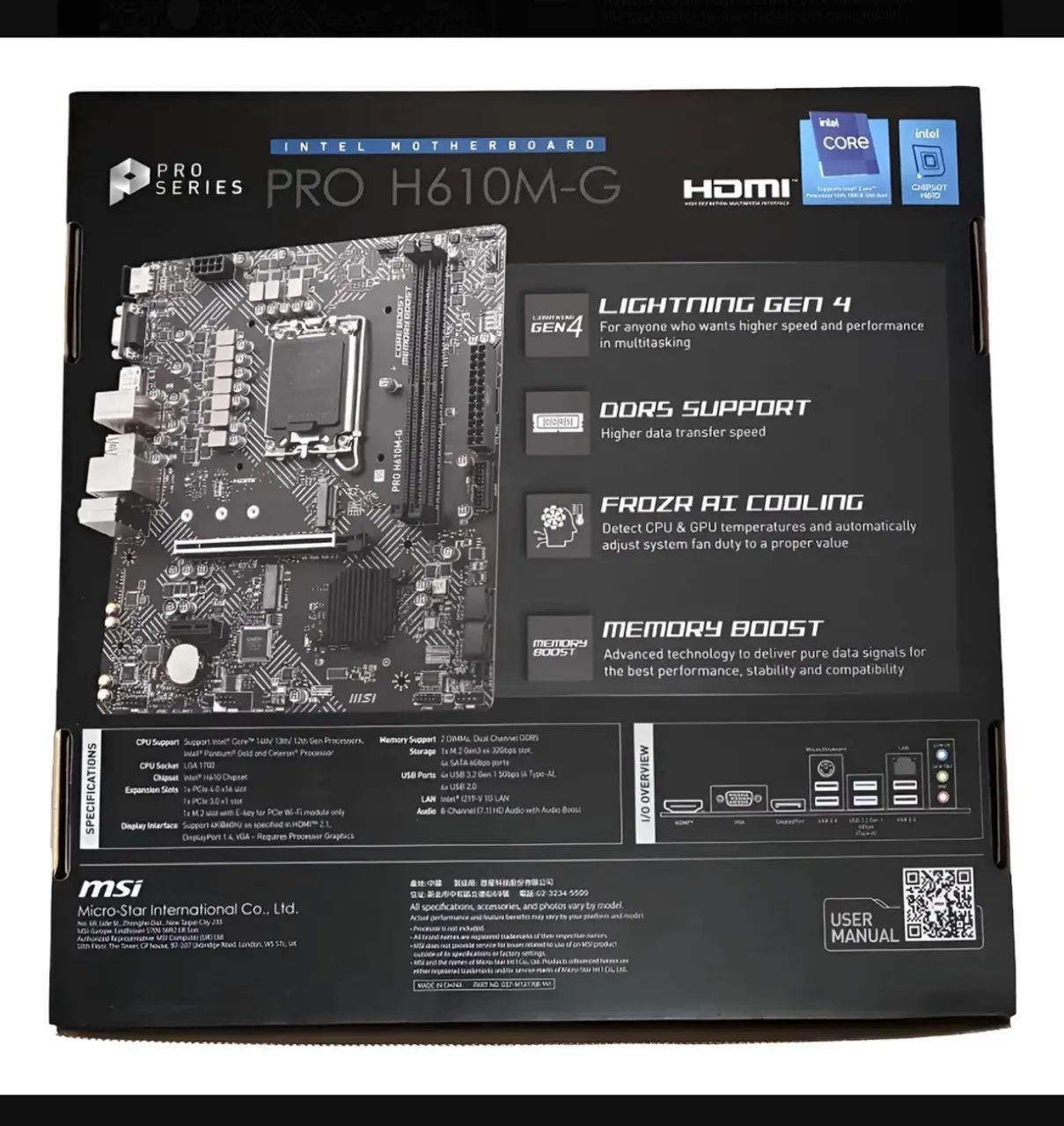 Placa Mãe Msi Pro H610m-g Socket 1700 Ddr5 - Foto 2