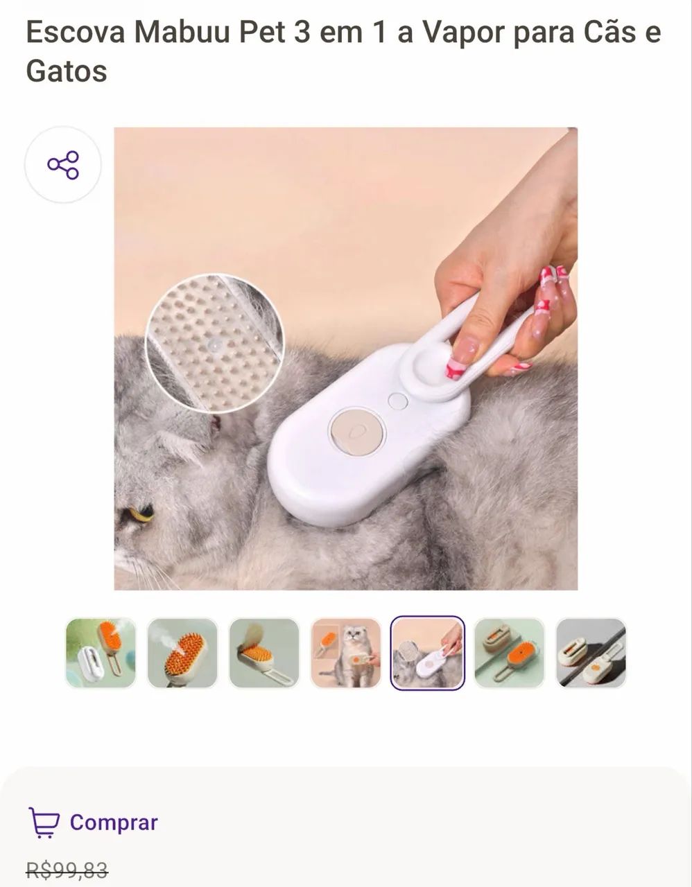 Escova a vapor e Alicate de unhas pet 