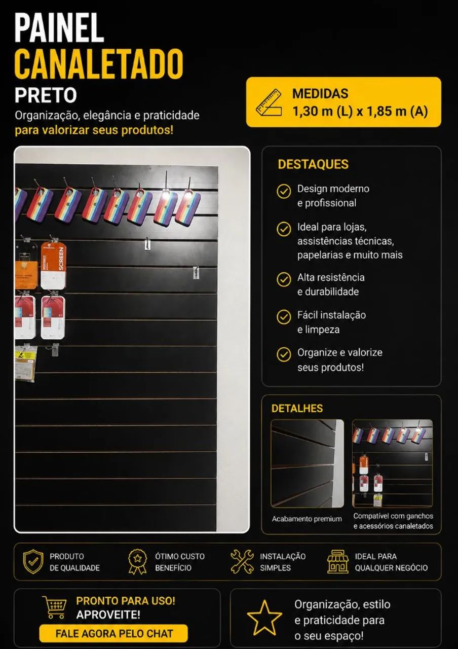 Painel canaletado expositor 