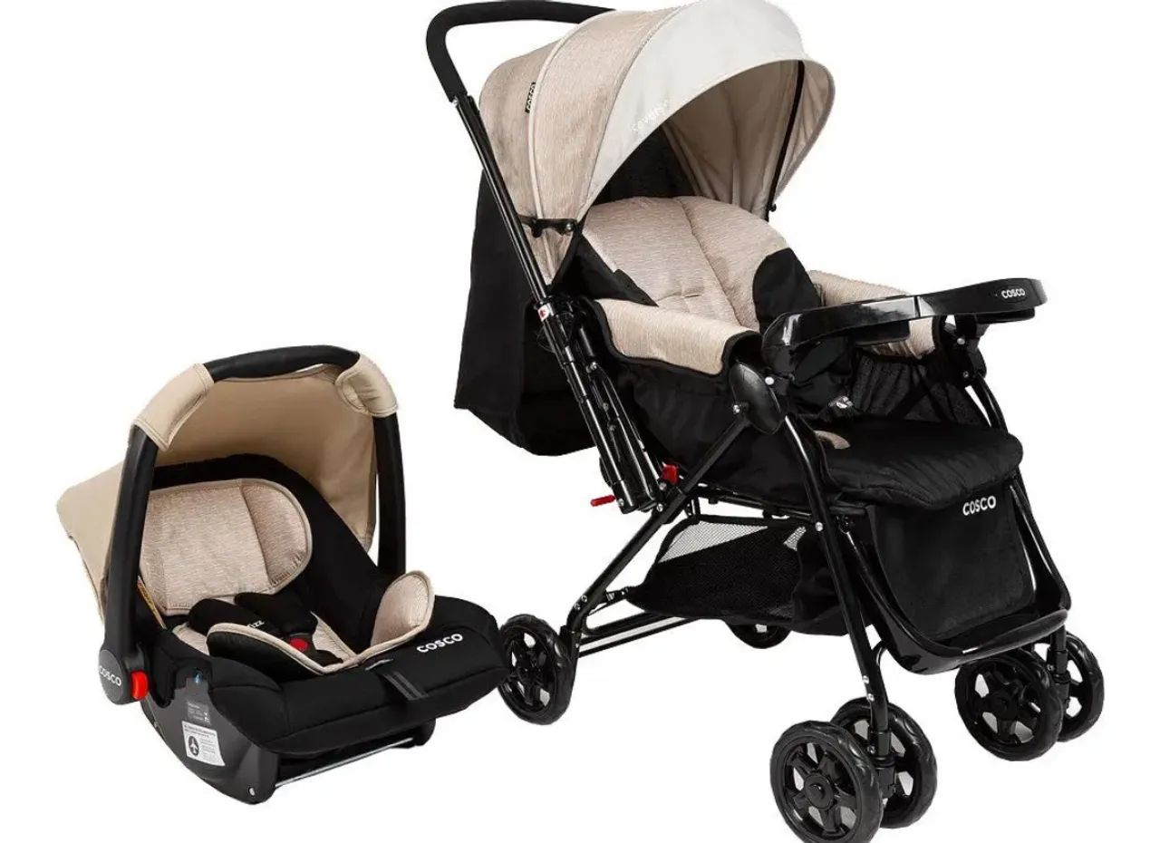 Carrinho de Bebê Alça Reversível com Bebê Conforto Cosco Kids 0 a 15kg ...