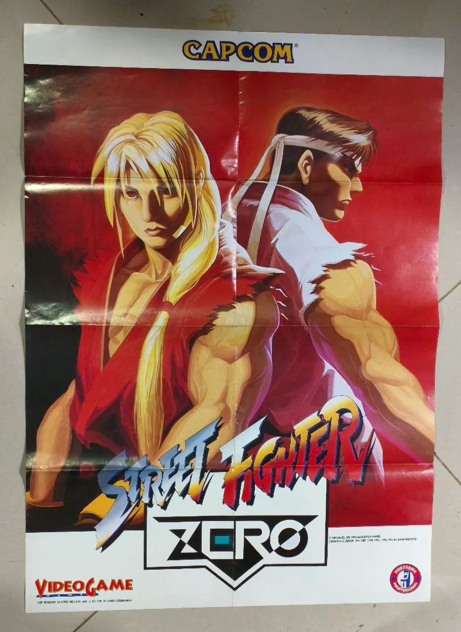 Poster Street Fighter Zero da Revista Videogame - anos 90