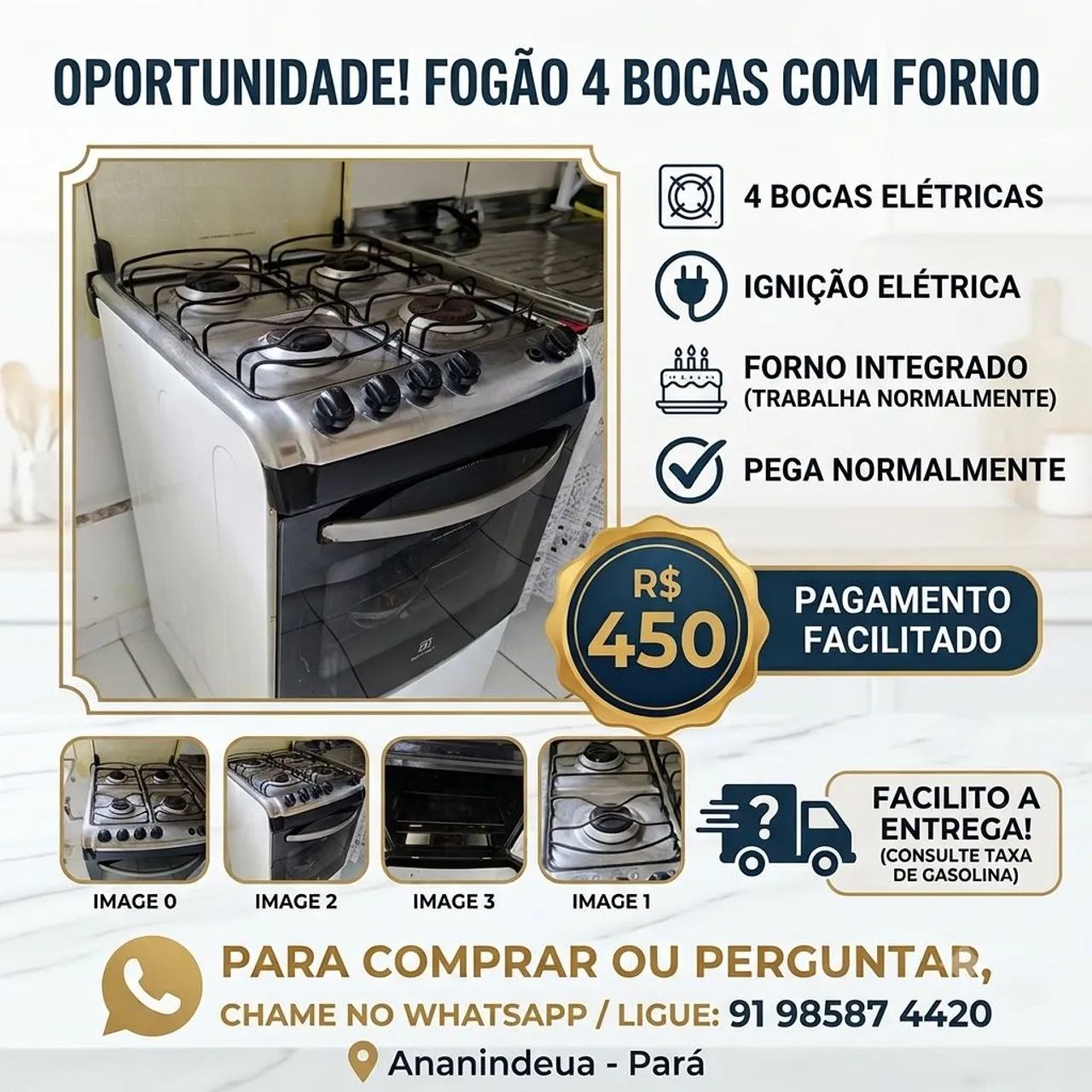 Fogão elétrico Eletrolux 