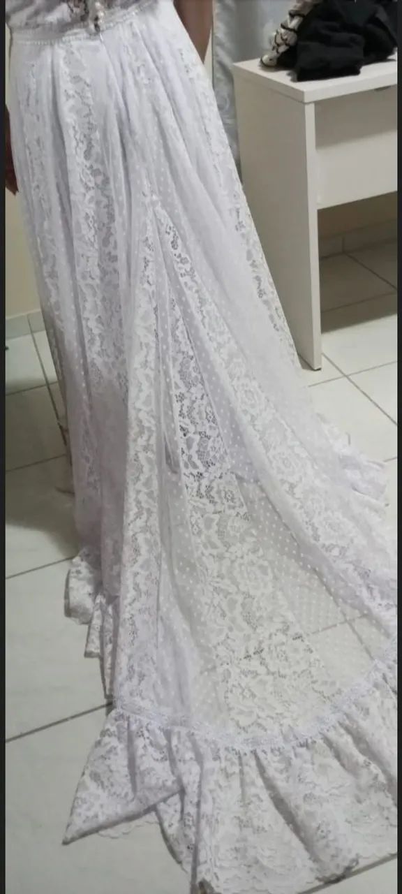 VESTIDO DE NOIVA LINDÍSSIMO BOHO. Usado apenas 1 VEZ - Foto 5