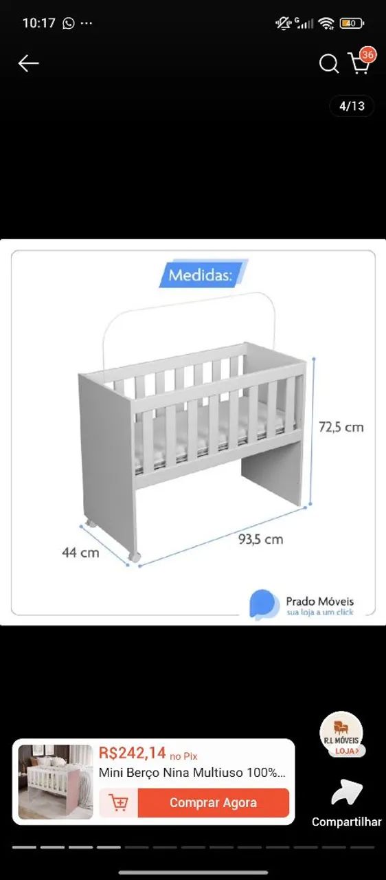 Mini berço  - Foto 2