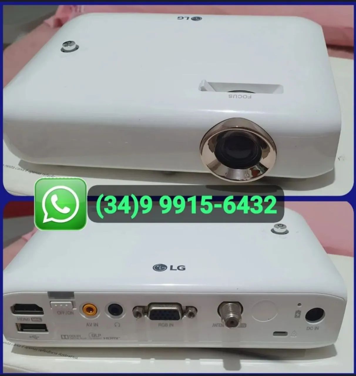 projetor LG, bateria,espelhamento,TV digital,Bluetooth,HDMI,USB,nota fiscal "Sem Detalhes" - Foto 2