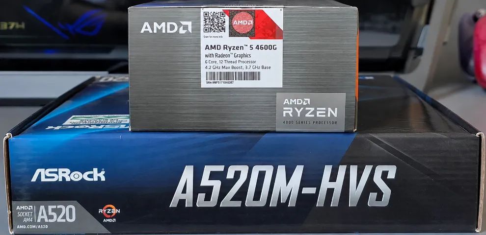 Kit Processador Ryzen 5 4600G + Placa mãe A520  - Foto 2