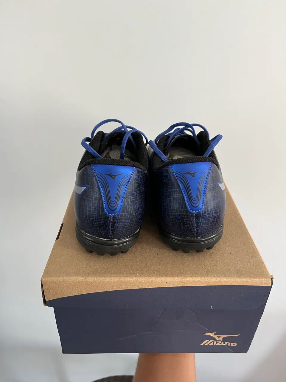 Chuteira Society Mizuno Genius N°42 Azul/Prata NOVA na Caixa