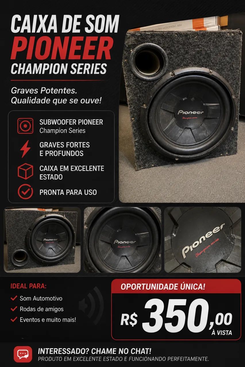 Caixa de som Pioneer grave 